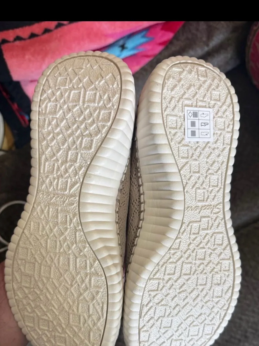 Skechers Beige Knit Slip-On Espadrille Flats
